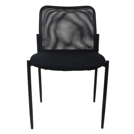 Mesh Back Guest Chair, Armless, Mid Back, Black
